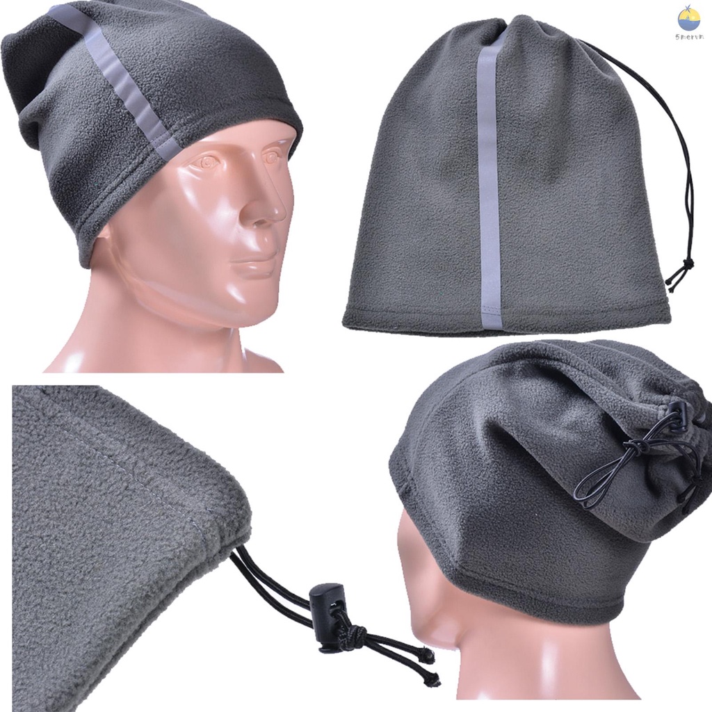 Adjustable Fleece Neck Gaiter Warmer Reflective Safety Face Cover Winter Warm Outdoor Sport Scarf for Men and Women Skiing Cycling Running