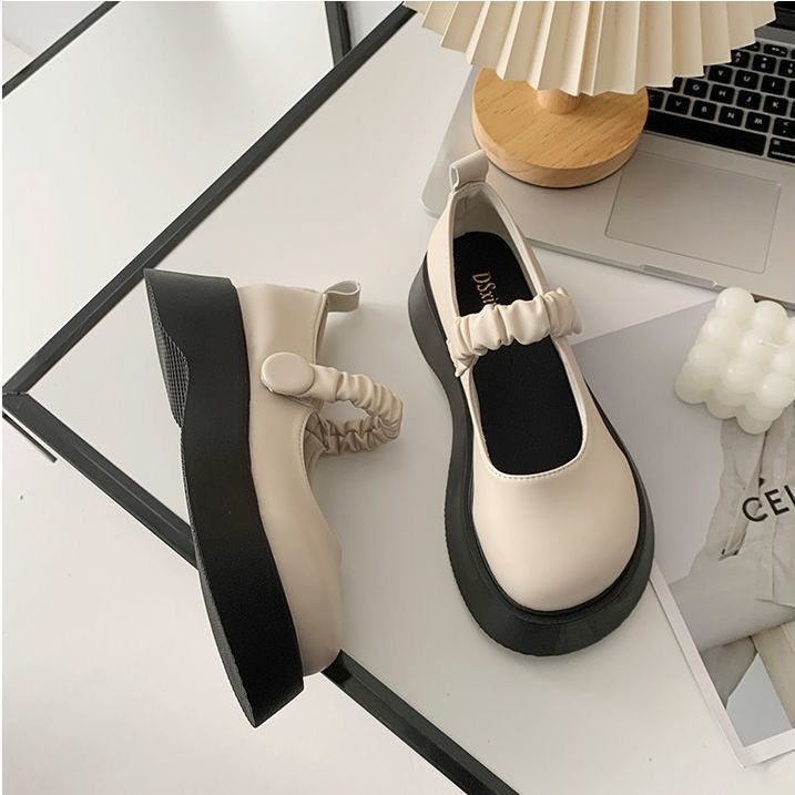 Giày Da Kiểu Anh Thời Trang Xuân Thu Cho Nữ Size 35-43 41 Mary Jane jk 42