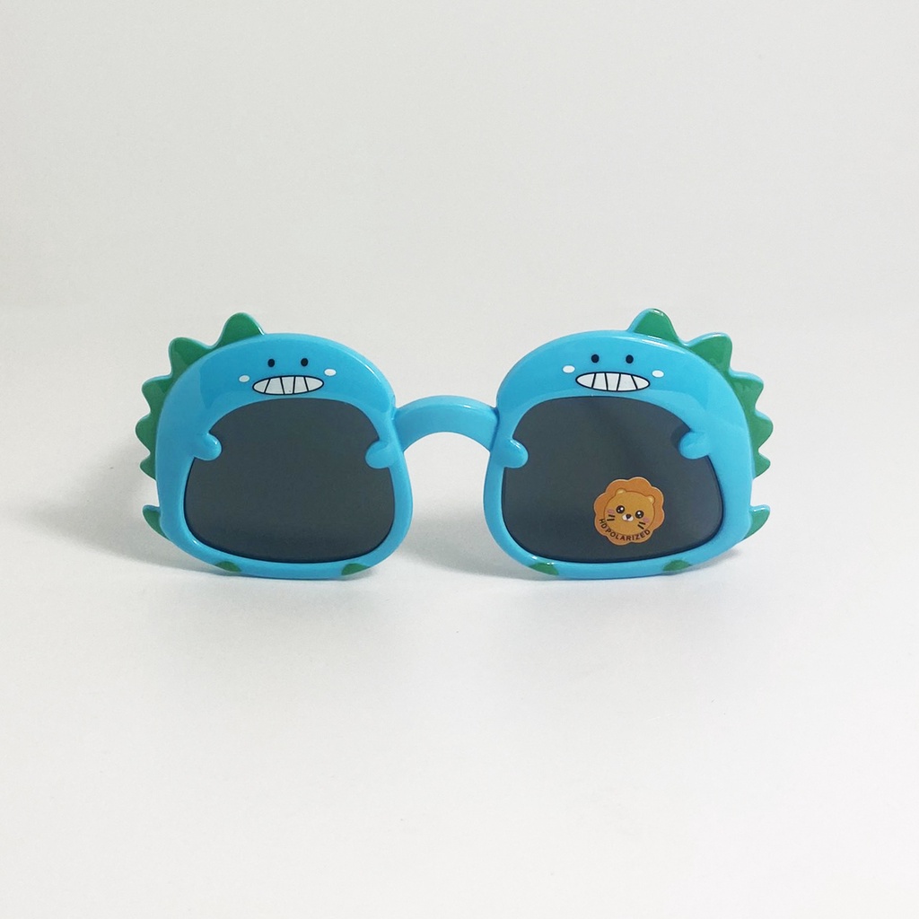 Kính mát trẻ em JJ8067 gọng nhựa dẻo, tròng kính kiểu dáng hình khủng long dino dễ thương dành cho bé từ 2 đến 7 tuổi