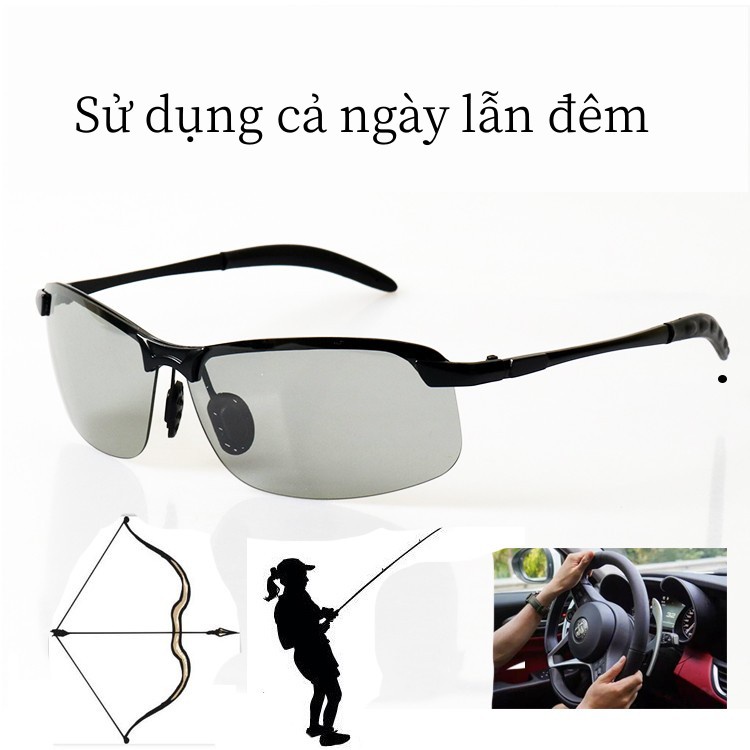 Kính râm nam Phân Cực Nhập khẩu đi đường ngày và đêm Kính râm chống lóa chống Sương chống uv,Đạp xe,câu cá,lái xe