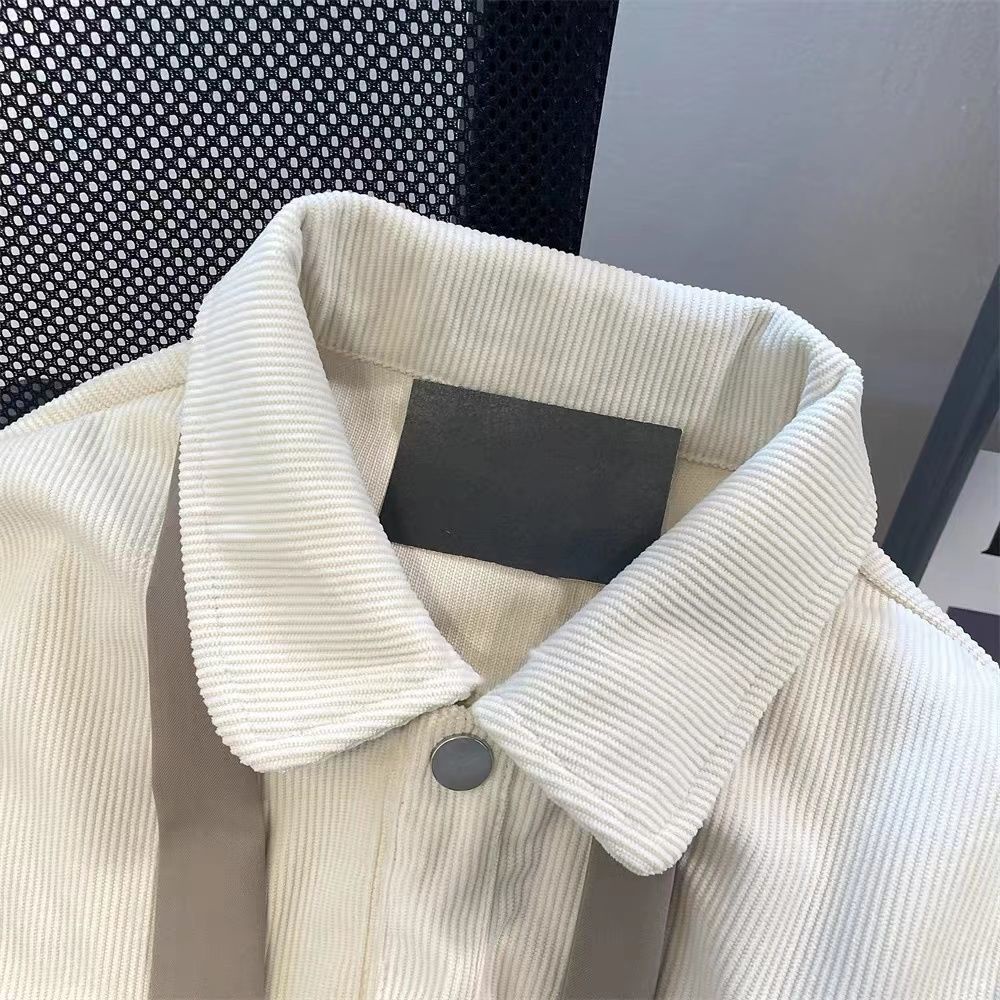 Áo Khoác Sơ Mi Tay Dài Dáng Rộng Màu Sắc Tương Phản Phong Cách Hàn Quốc Thời Trang Cho Nữ