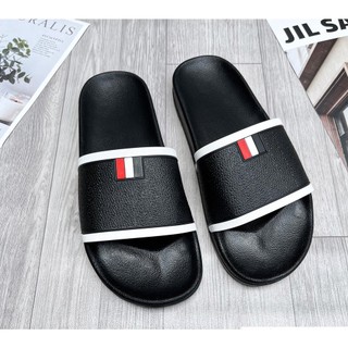 Dép nam đẹp Thom Browne CAO CẤP vân chìm siêu nét viền quai trắng