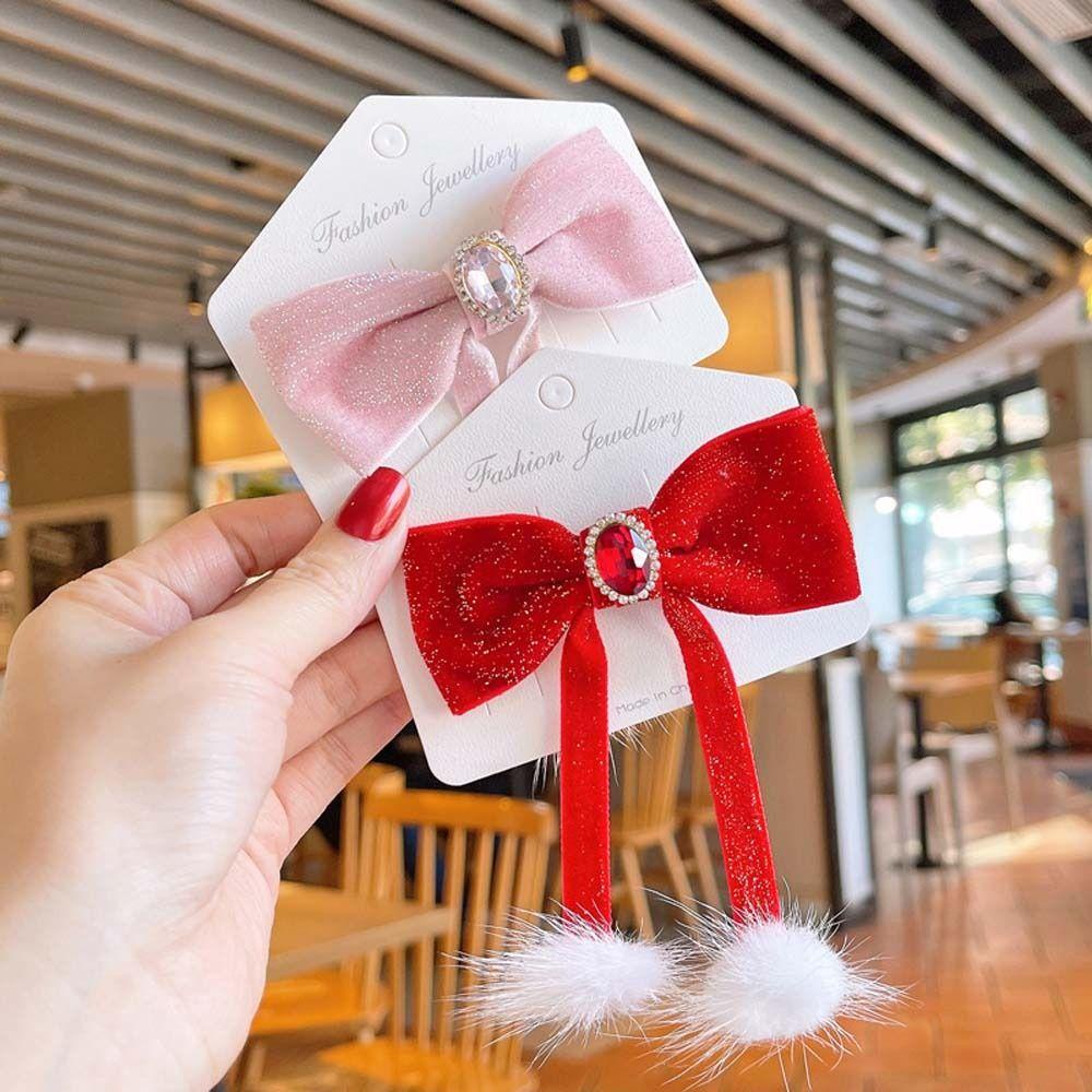 Kẹp Tóc Nơ Tua Rua Bằng Vải Bông Thời Trang Mùa Thu Dành Cho Bé Gái