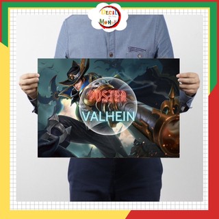 Poster valhein liên quân, poster a3 30x42cm decal dán tường, decor phòng