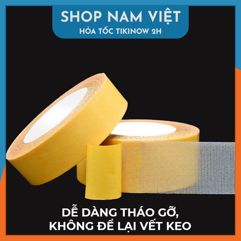Băng Keo 2 Mặt Sợi Thủy Tinh Cường Lực Dán Thảm Trải Sàn, Keo Chống Nước, Không Để Vết Keo