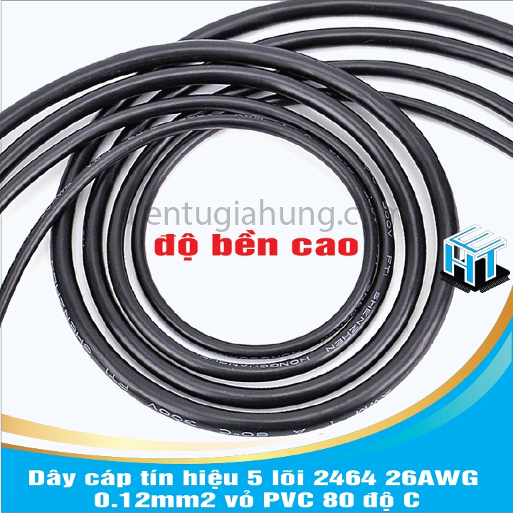Dây cáp tín hiệu 5 lõi 2464 26AWG 0.12mm2 vỏ PVC 80 độ C