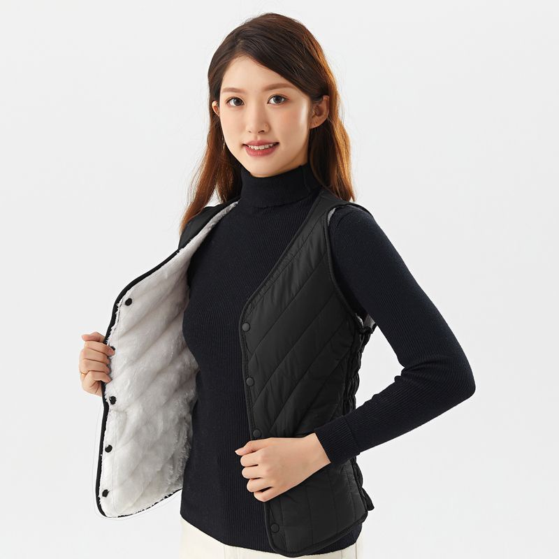 Ophao gile N Áo Ghi Lê Lót Cotton Lót Lông Cừu Giữ Nhiệt Dáng Ôm Phong Cách Hàn Quốc Thời Trang Thu Đông Mới Dành Cho Bạn Nữ