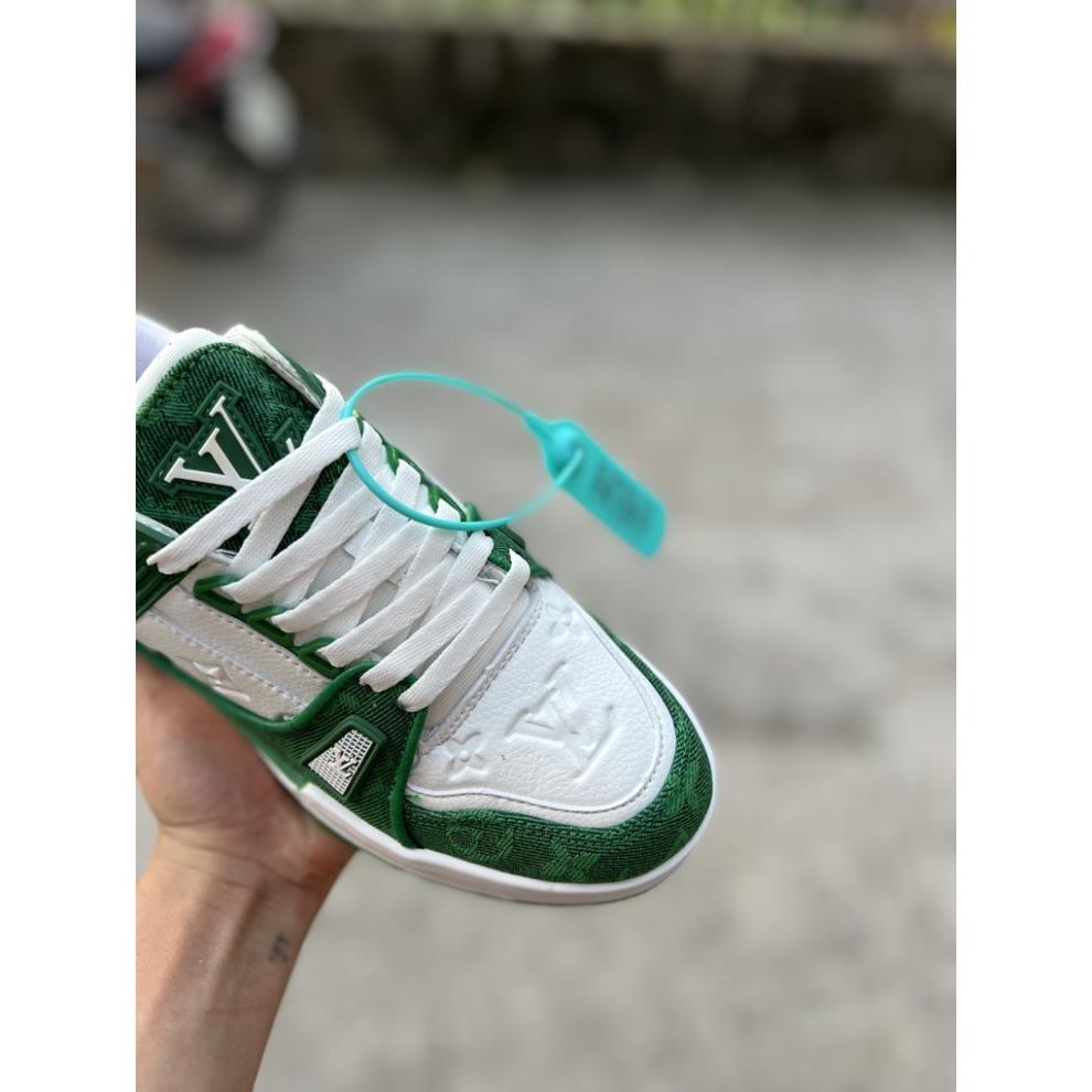 🔶 freeship 🔶 Giày sneaker lv trainer xanh lá cao cấp, Giày thể thao nam nữ lv xanh lá fullbox