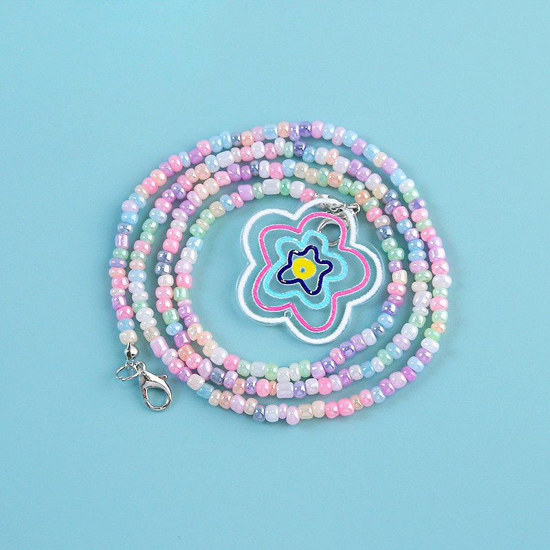 Dây đeo khẩu trang chuỗi hạt hình họa tiết lớn đẹp - Chống rơi chống thất lạc tốt - Phong Cách hàn Quốc