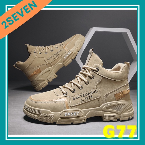 Giày Boots Martin Nam cổ cao da lộn đế sport phong cách Hàn Quốc - 2SEVEN - G77