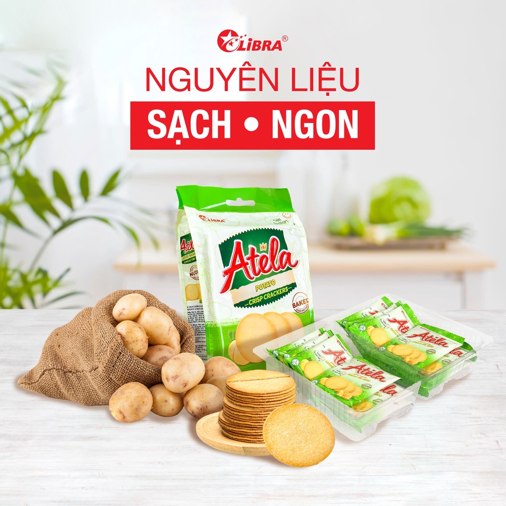 Bánh khoai tây cracker LIBRA đồ ăn vặt dinh dưỡng snack potato mặn giòn gói 228g