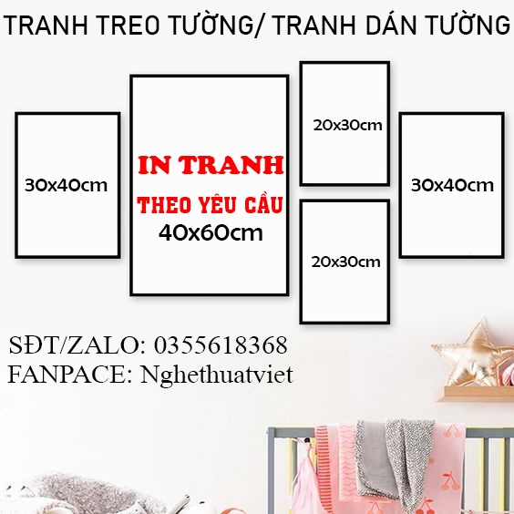 IN TRANH CANVAS THEO YÊU CẦU TẶNG ĐINH TREO