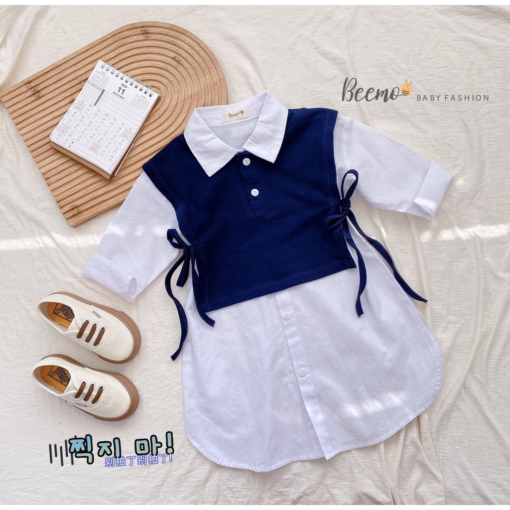 Váy cho bé gái, V003, set váy cho bé phối yếm mơ xinh xắn đi học, đi chơi cực yêu. PAPALEMON