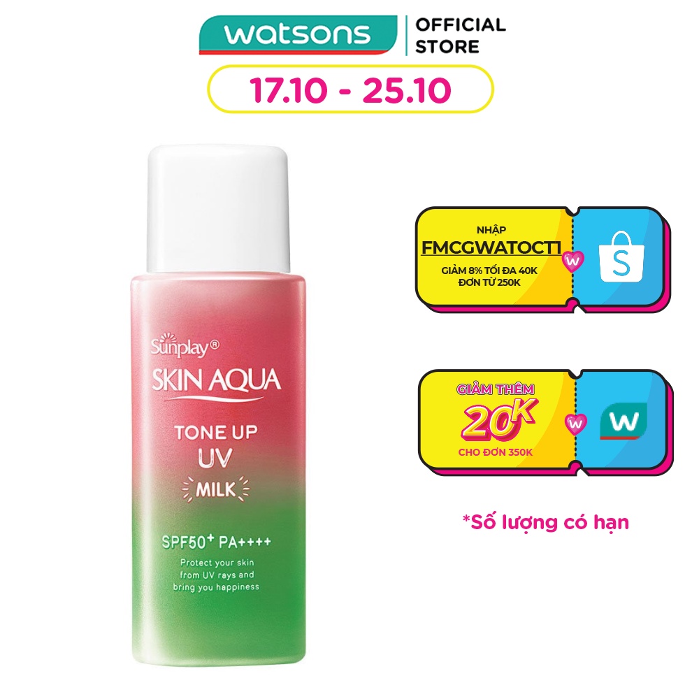 Sữa Chống Nắng Sunplay Skin Aqua Tone Up UV Milk Happiness Aura Hiệu Chỉnh Sắc Da SPF50+ PA++++ 50g