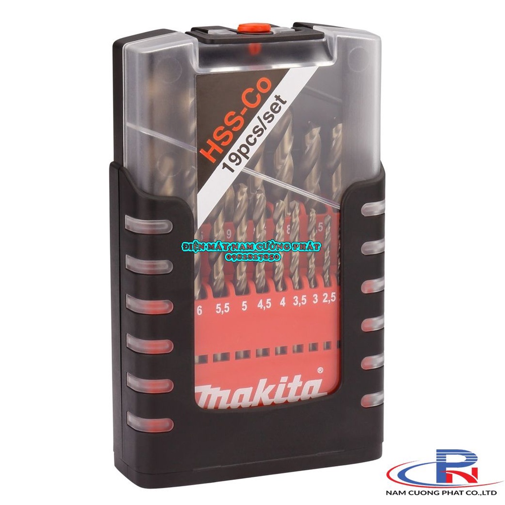 Bộ mũi khoan HSS- Co 19 chi tiết Makita dùng cho Inox và kim loại D-50463