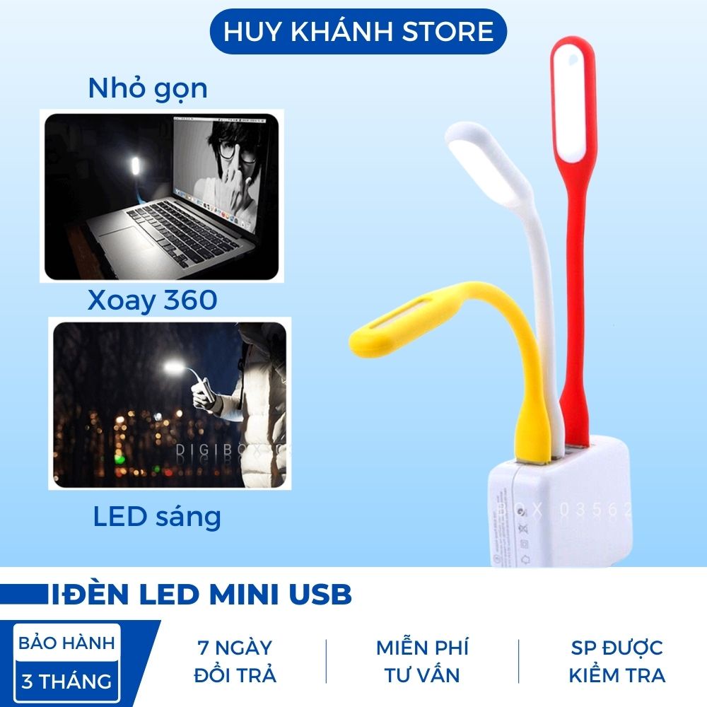 Đèn led usb mini siêu sáng đọc sách giá rẻ nhỏ gọn cho laptop, sạc dự phòng, máy tính Digibox