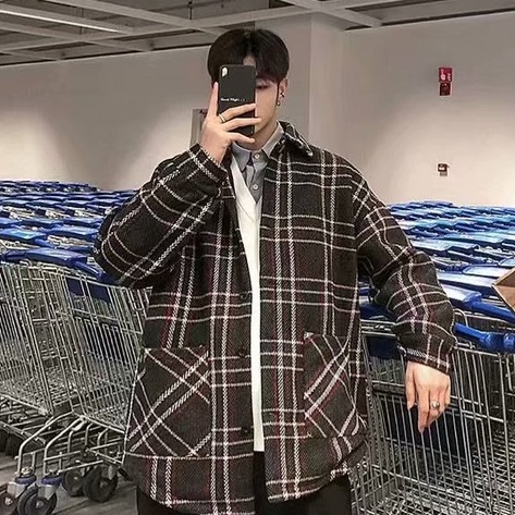 Áo Khoác Dệt Kim Tay Dài Dáng Rộng Họa Tiết Kẻ Sọc Thời Trang Mùa Đông Cho Nam