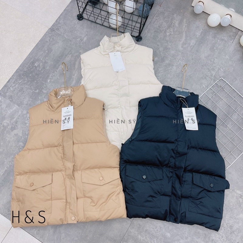 Áo phao gile túi hộp