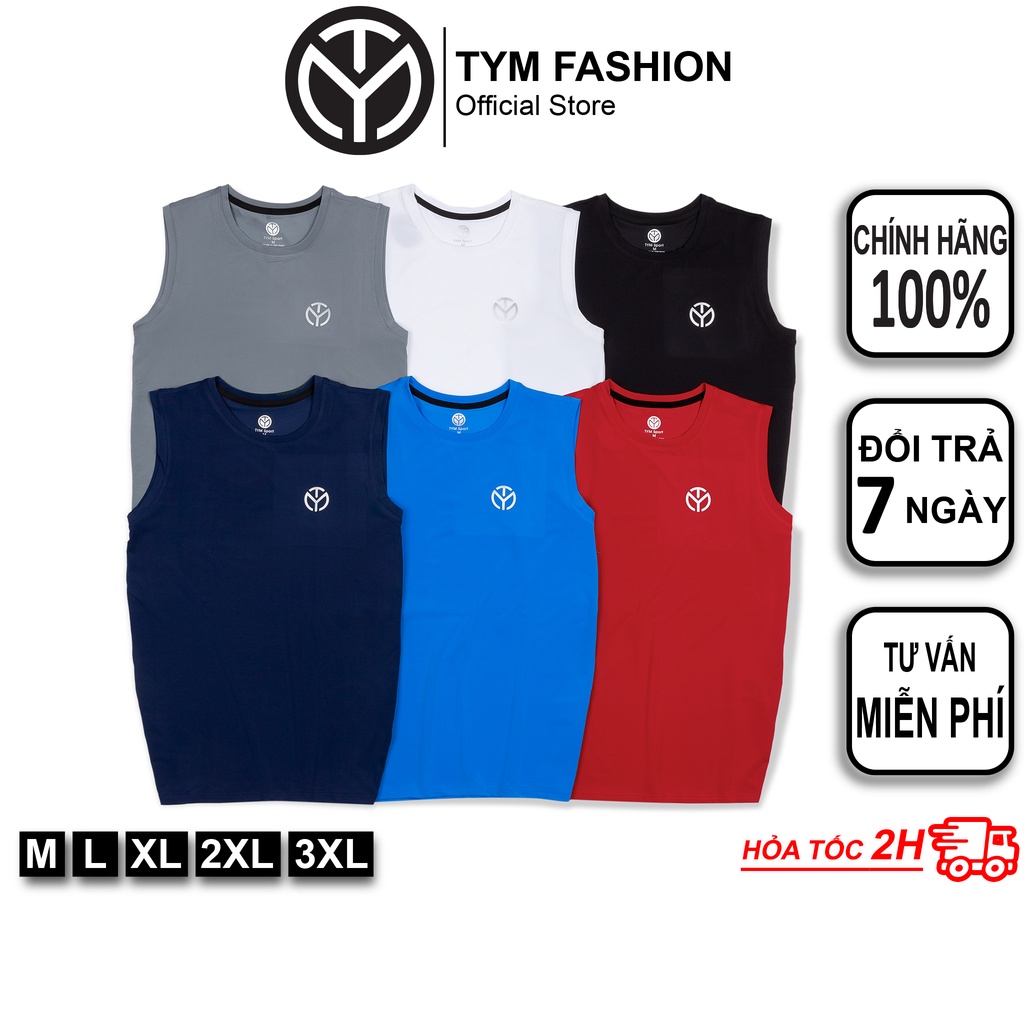 Áo thun ba lỗ sát nách Thể Thao Nam TYM vải Poly 4 chiều Co dãn Thoáng mát Form rộng AMT002