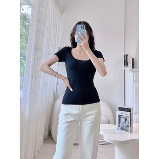Áo thun nữ đủ màu trơn basic cổ vuông ôm body