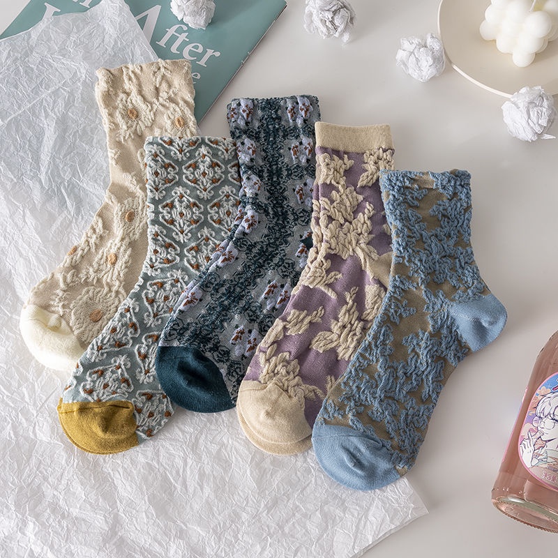 Hàng Có Sẵn#Vớ Dài Trung Bình Dày Dặn Phong Cách Nhật Bản Dễ Thương Thời Trang Xuân Hè Cho Nữ