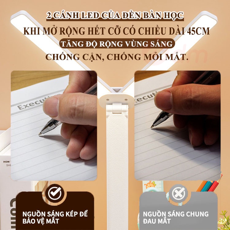 Đèn bàn Tích Điện 3 màu ánh sáng - Đọc sách, đèn học, làm việc，Nhỏ Gọn Tích Điện Bền Lâu Chông Mỏi Mắt,XQY59
