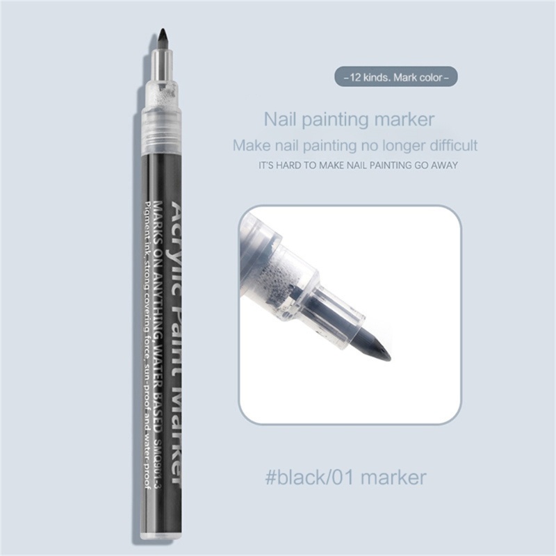 Set 12 Bút Gel Vẽ Trang Trí Móng Nghệ Thuật Dành Cho Nữ