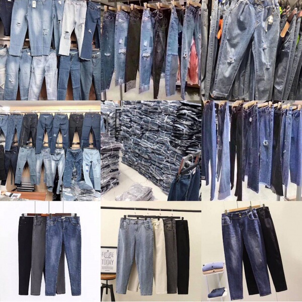 Low price women's jeans tail goods jeans casual pants Joker jeans stall