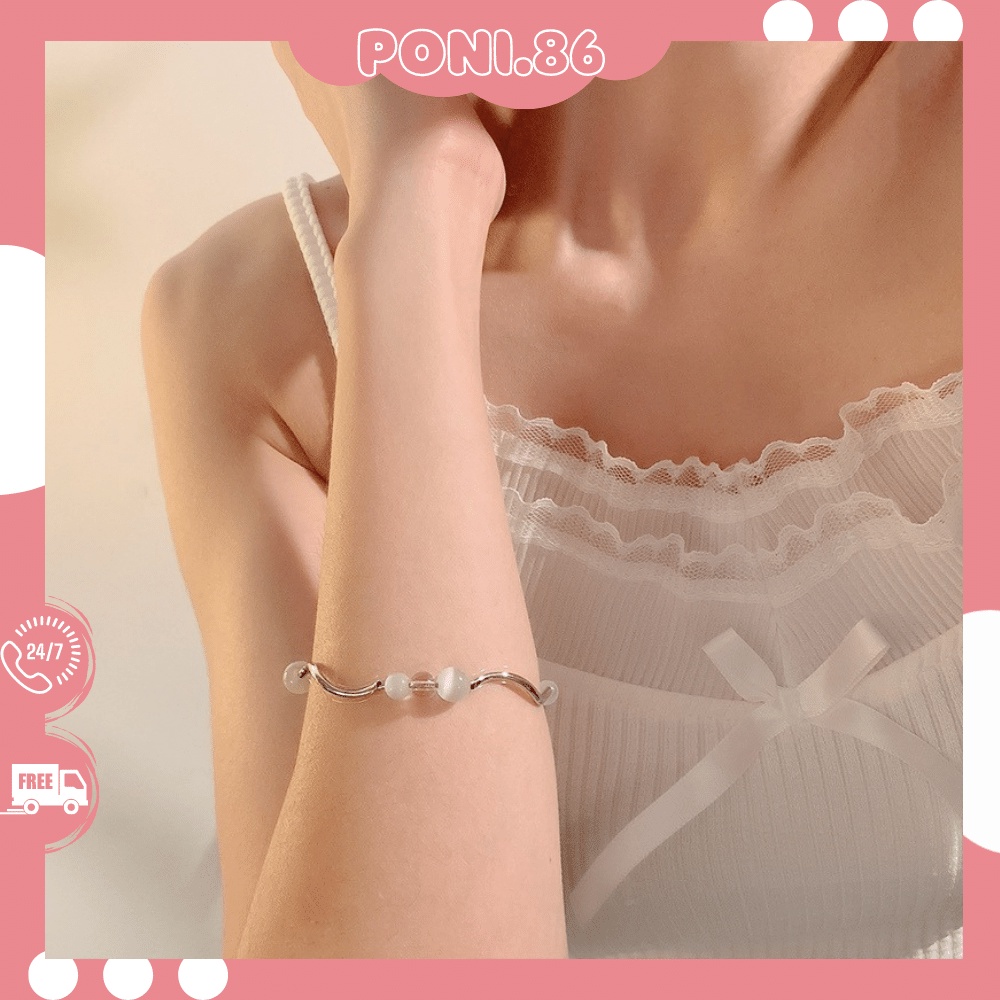 Lắc tay vòng tay đính đá mắt mèo dễ thương đáng yêu phong cách tiểu thư