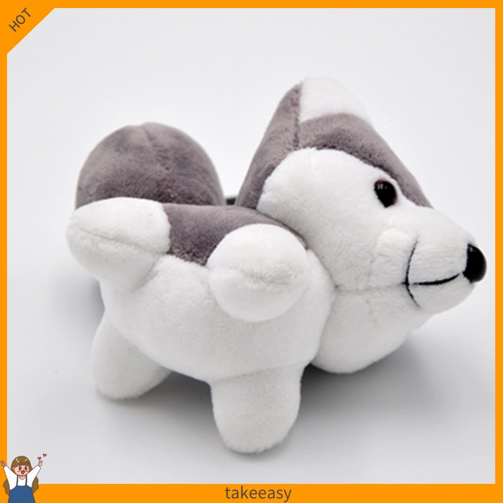 Móc khóa hình chú chó husky nhồi bông xinh xắn