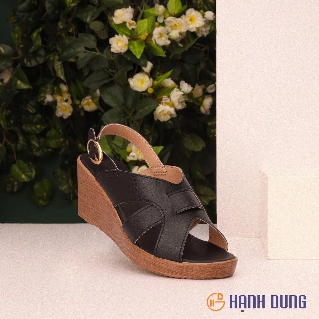 Giày Sandal Xuồng Hạnh Dung HD29101AY ( Màu Đen-Kem-Bò )