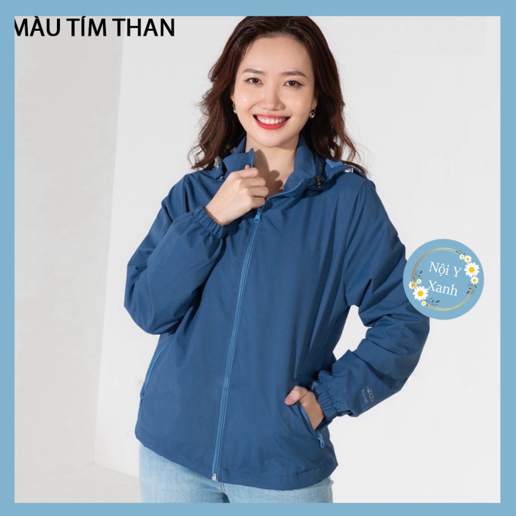áo gió nữ 2 lớp vải tráng bạc không thấm nước cản gió chống bụi có mũ tháo rời thời thượng hàng đẹp A260 noiyxanh hot tr