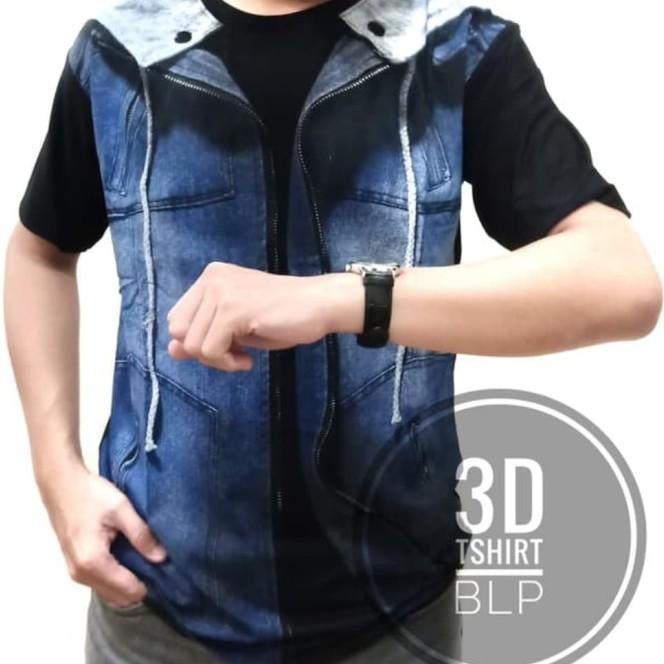 Áo Khoác Jean Phân Phối Áo Thun 3D MINI Màu Vàng Kim Kancingdykh 289 Dành Cho Bạn Nam