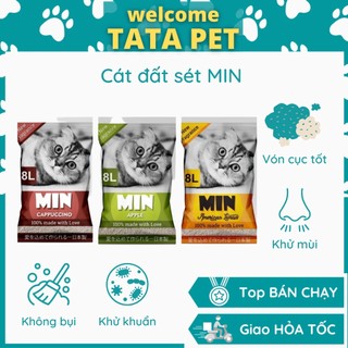 Cát MIN - Cát vệ sinh cho mèo cát Min 8L xuất xứ Nhật Bản - cát vệ sinh cho mèo khử mùi, vón cục tốt túi 8L