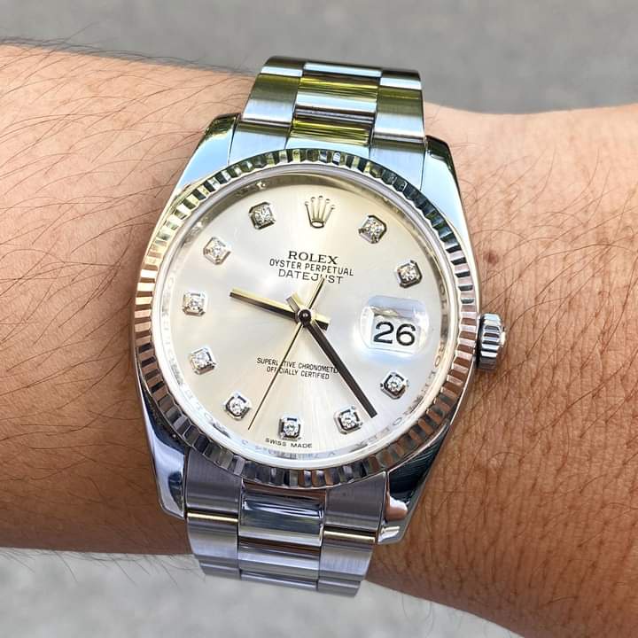 (Rolex.viền trơn) Đồng Nam đồng hồ Nam rolex date just dây đặc nguyên khối, mạ không rỉ, Full Box Tặng Pin - Donho.rolex