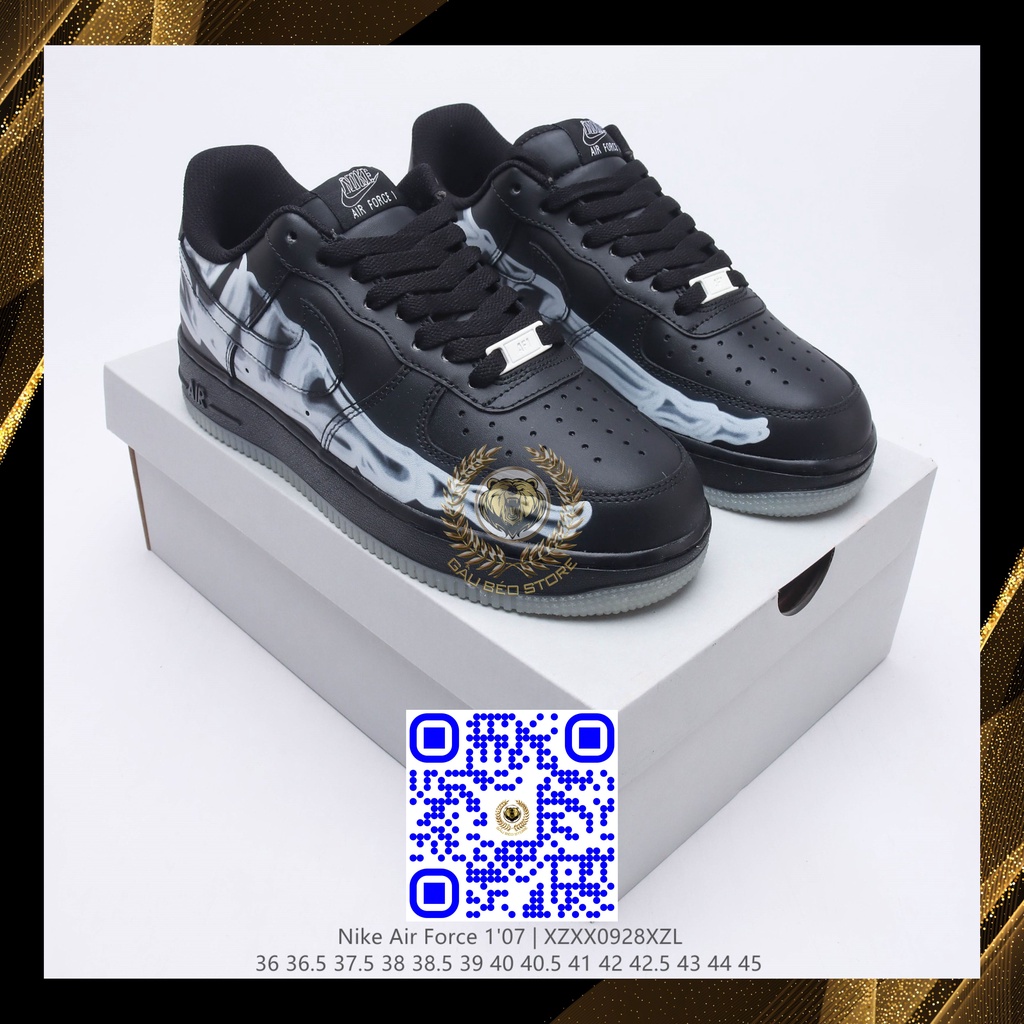BQ7541-001 Nhận Order Giày Theo Mẫu,Size Loại Best Quality Sneaker ***Air Force 1 Low '07"Black/Skeleton"