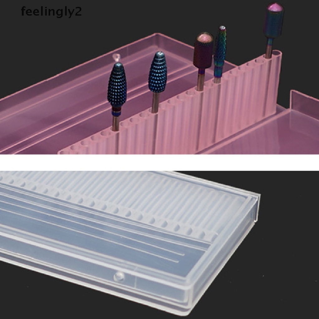 Giá Đỡ Đầu Mài Móng Bằng Nhựa Trong Suốt 24 Ngăn Tiện Lợi