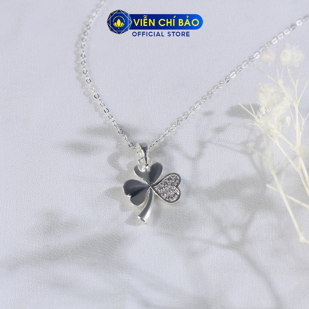 Dây chuyền bạc nữ mặt cỏ 3 lá New chất liệu bạc 925 thời trang phụ kiện trang sức Viễn Chí Bảo D400760