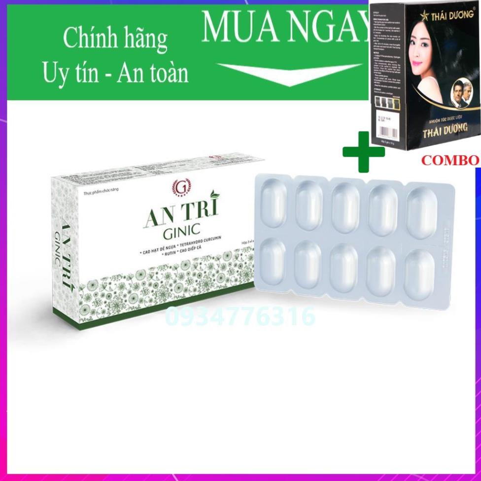 Combo Gội Là Đen Thái Dương+ ✅ An trĩ Ginic Hỗ trợ phục hồi chức năng trĩ