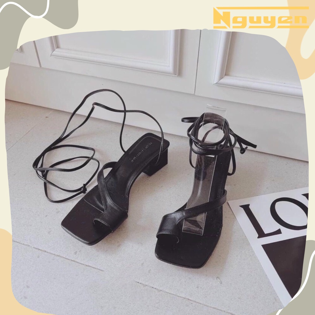 Sandal chiến binh quấn dây mũi vuông 5p-N56