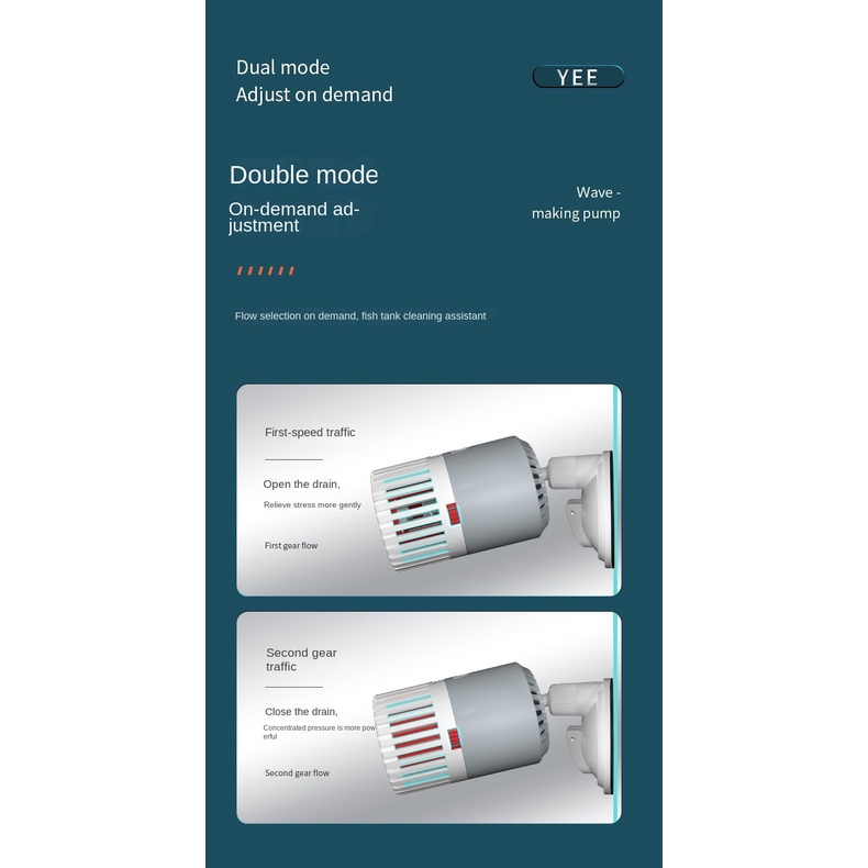 Máy Bơm Làm Sạch Bể Cá / Lướt Sóng / Máy Bơm Lướt Sóng Hai Đầu Tạo Tác Dụng Siêu Im Lặng
