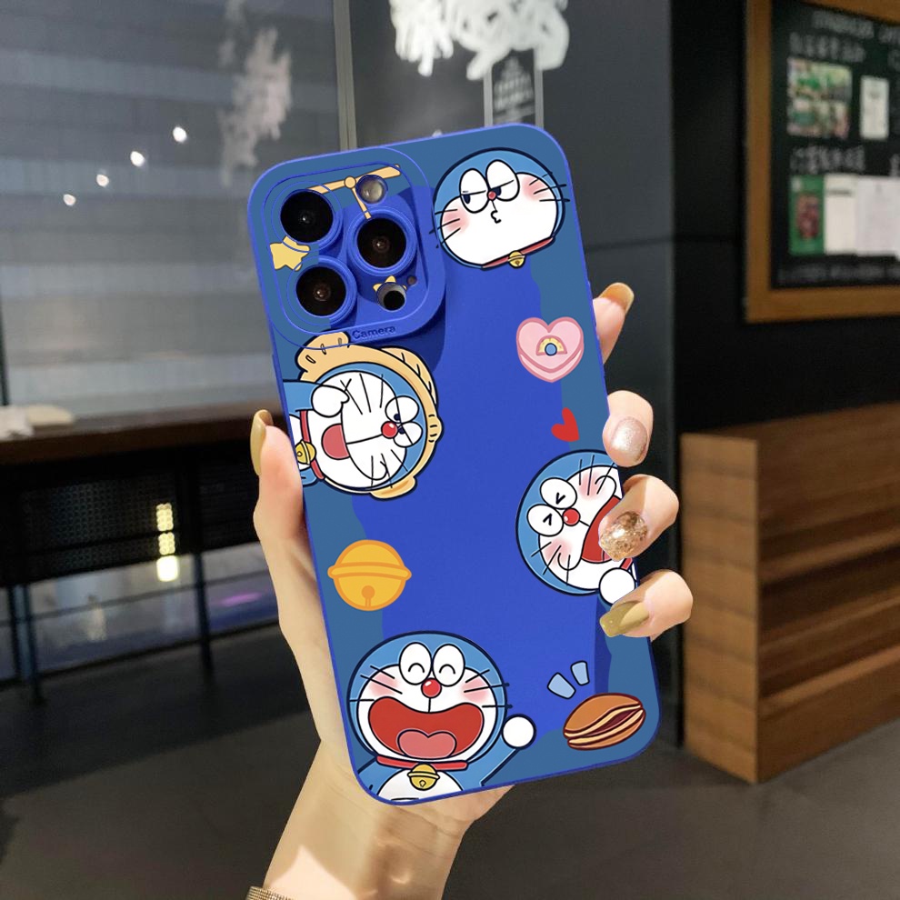 Ốp Điện Thoại Góc Vuông Hình Doraemon Cho OPPO A16 A15 A16E A16k A95 Reno6 Z 5G A94 A54 A74 4G A53 A76 A96 4G A12 A5S A7