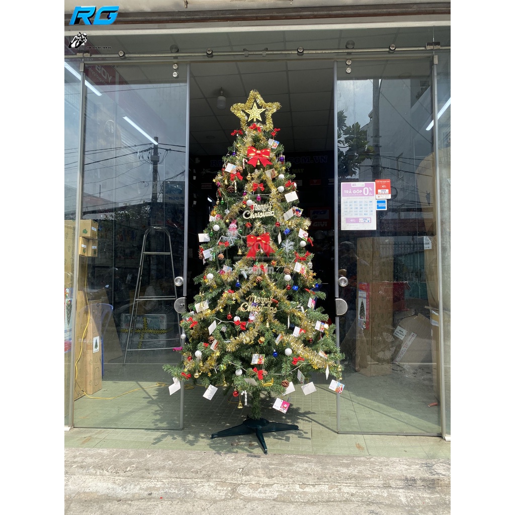 CÂY THÔNG Đầu Tròn 90cm 1m5 1m8 2m Full Phụ Kiện Trang Trí Giáng Sinh 2023