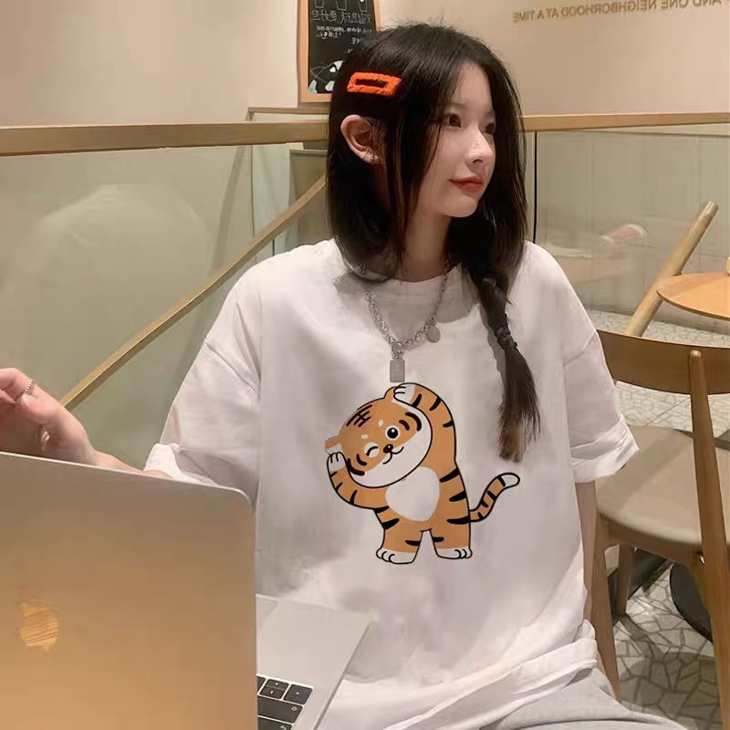 NRVP Áo Thun Unisex Mùa Hè Dáng Suông Tay Cộc Phong Cách Hàn Quốc Cho Nam Nữ