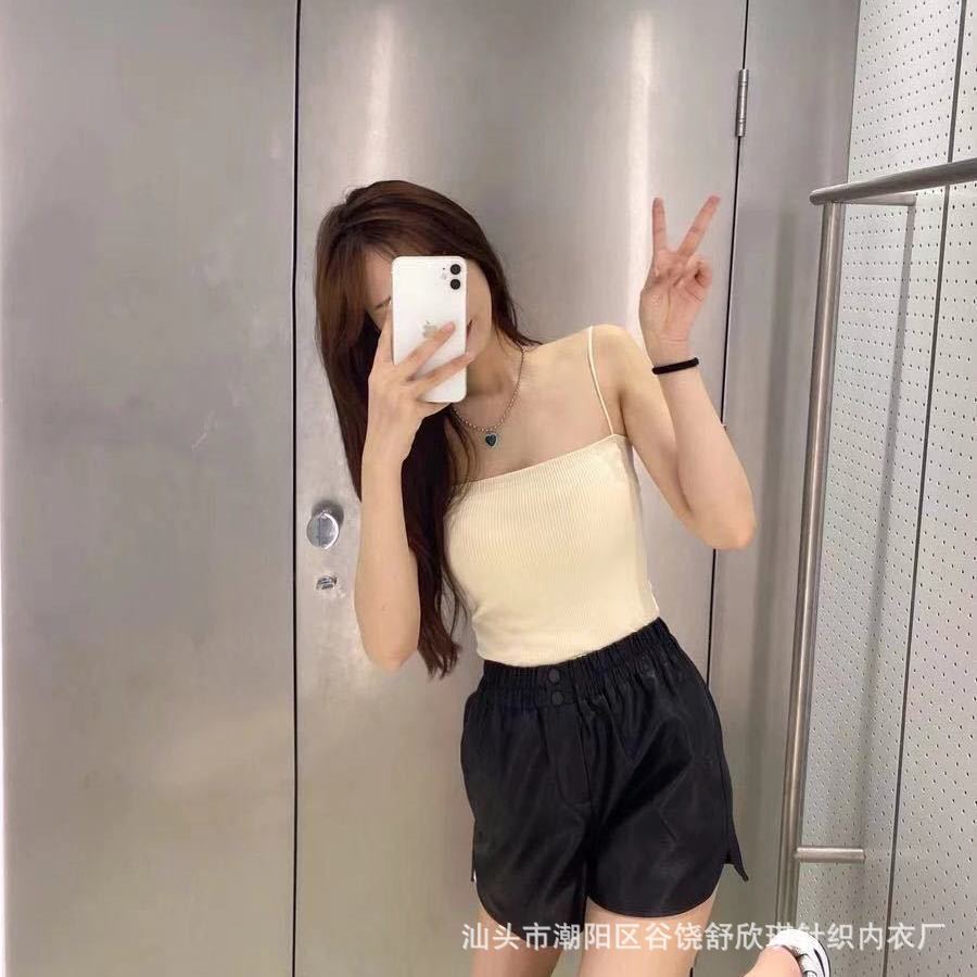 Áo 2 dây nữ thun gân tăm Sexy có mút ngực co giãn, Áo 2 dây siêu co dãn ôm sát cơ thể mix đồ - O2D07