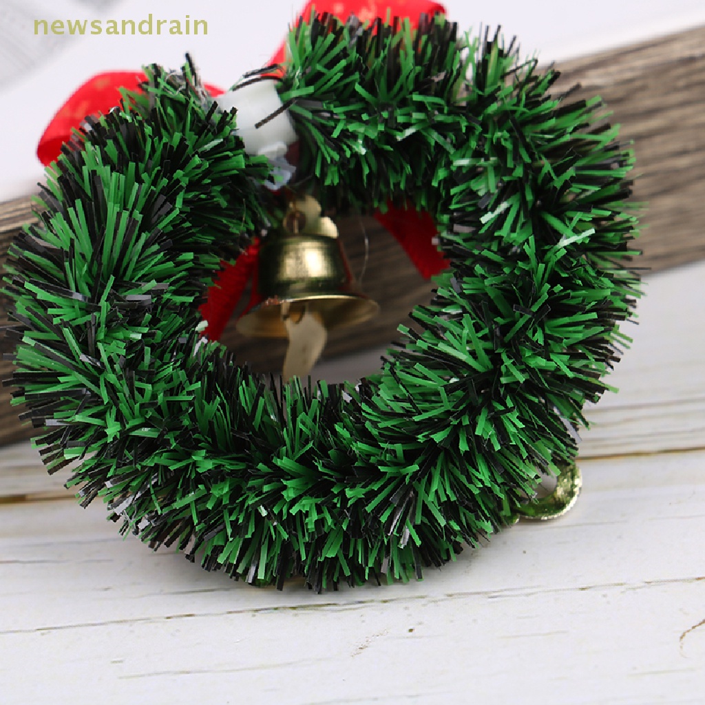 1 Vòng Hoa Giáng Sinh Trang Trí Nhà Búp Bê 1: 12 1: 6