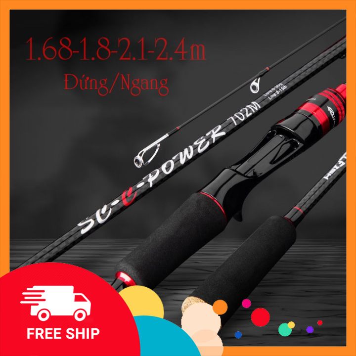 Cần câu lure máy ngang và máy đứng carbon RollFish đầu bu chống xoắn RF-1 -Đ𝗢̂̀𝗖𝗔̂𝗨 𝟭𝟰𝟬