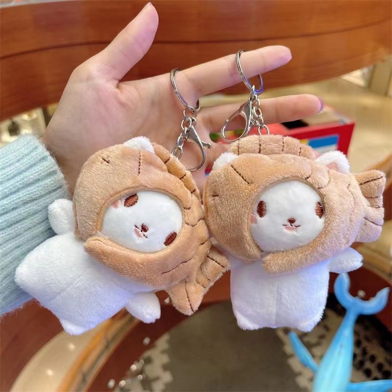 Móc Khóa Hình Chú Mèo Nhồi Bông Đáng Yêu