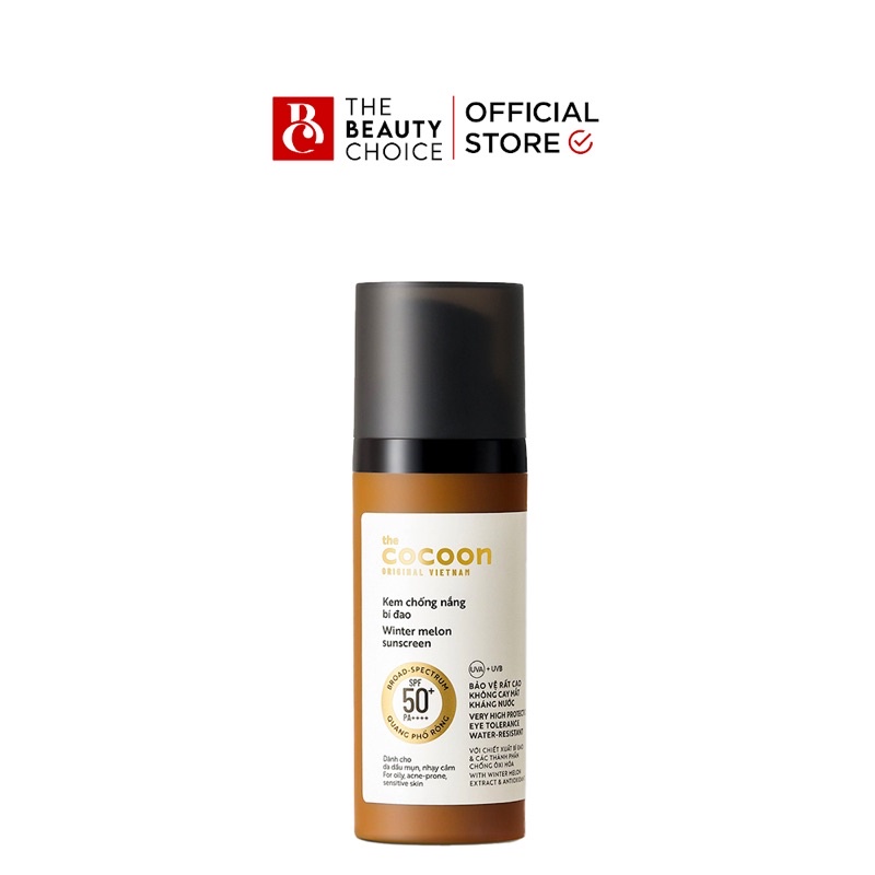 Kem chống nắng bí đao Cocoon SPF 50+, PA ++++ (50mL)