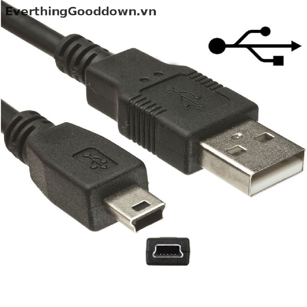 Hình ảnh EverthingGooddown 1.8M USB 2.0 Black 5-Pin Data Charger Cable For Ps3 Game Wireless Controller vn #1